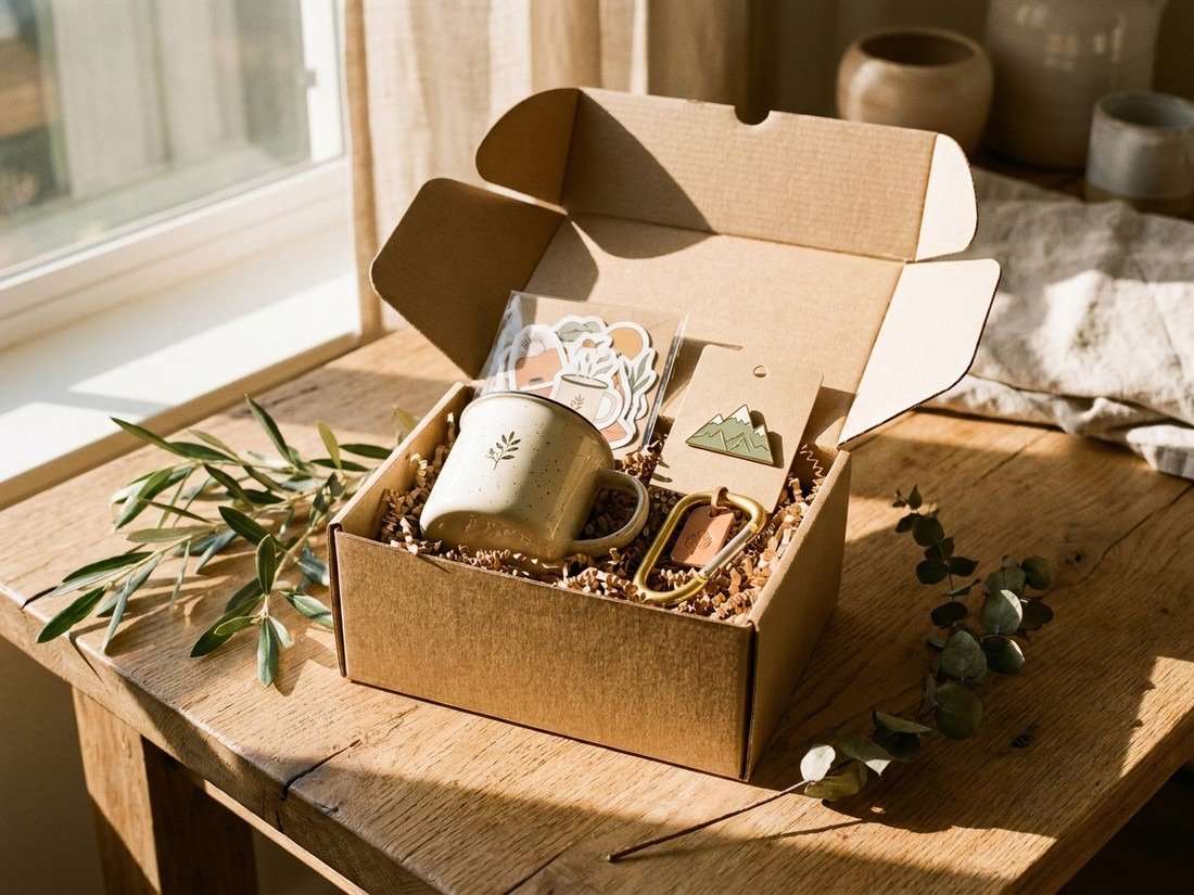 An open trail gift box
